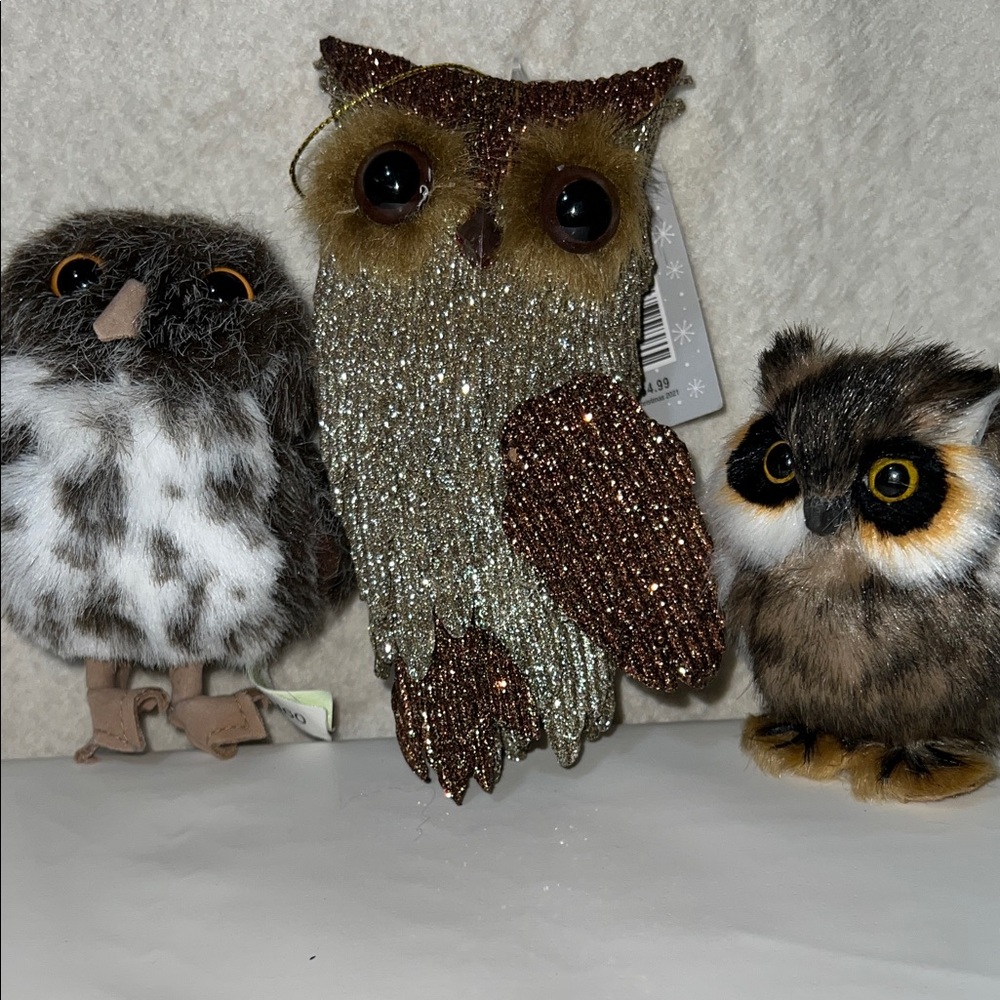 Three Owls, Finger Puppet & 2 ornaments